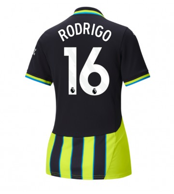 Manchester City Rodri Hernandez #16 Segunda Equipación Mujer 2024-25 Manga Corta